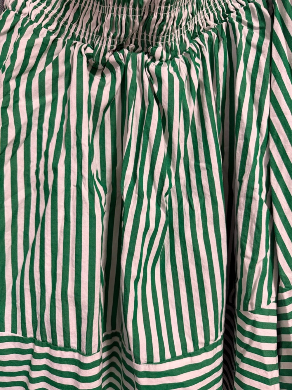 Arula Green and White Striped Smocked Sundress - 2x - Picture 2 of 2